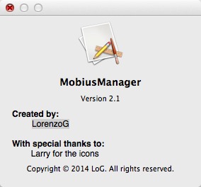 MobiusManager 2.1 : About Window