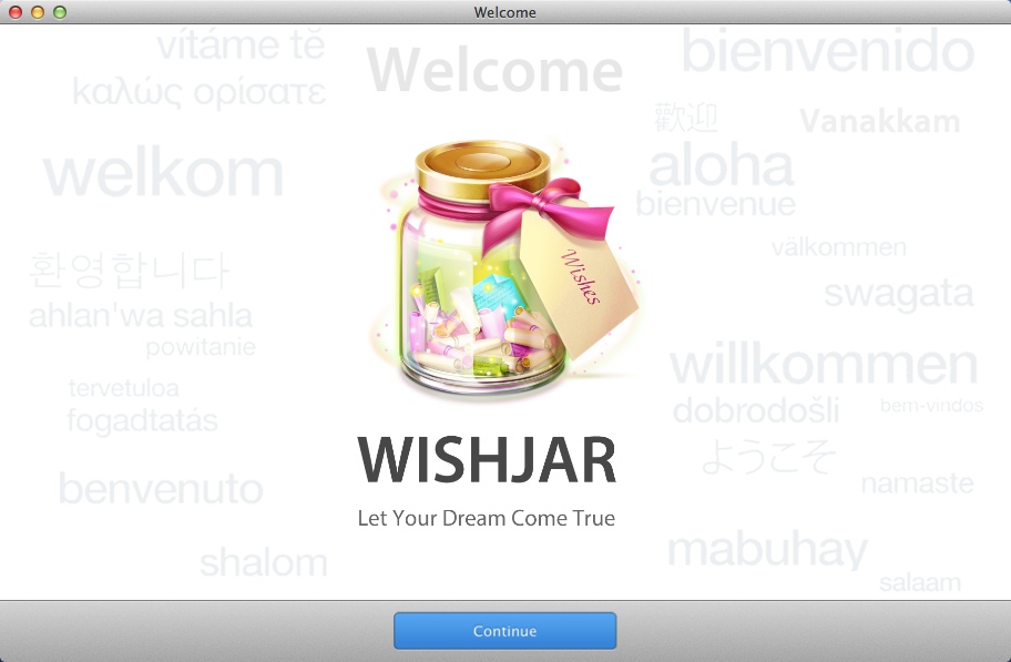 WishJar 1.0 : Welcome Window