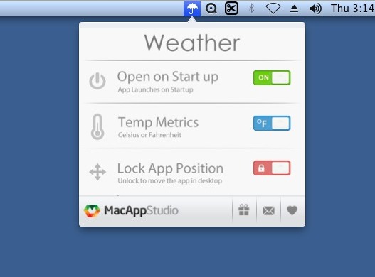 WeatherDesk 1.0 : Main window