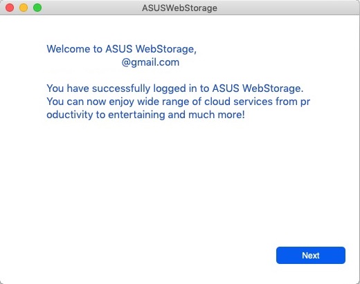 WebStorage 2.0 : Welcome Screen 