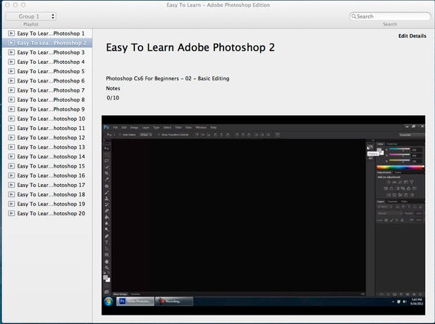 Easy To Learn - Adobe Photoshop Edition 1.0 : Main window