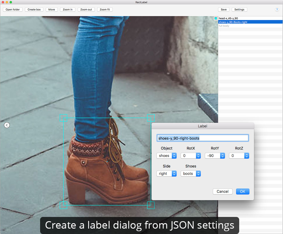 RectLabel 1.1 : Create a label dialog from JSON settings