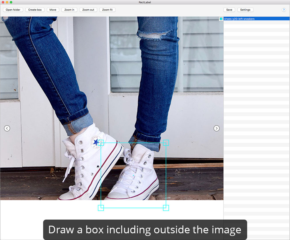 RectLabel 1.1 : Draw a box including outside the image