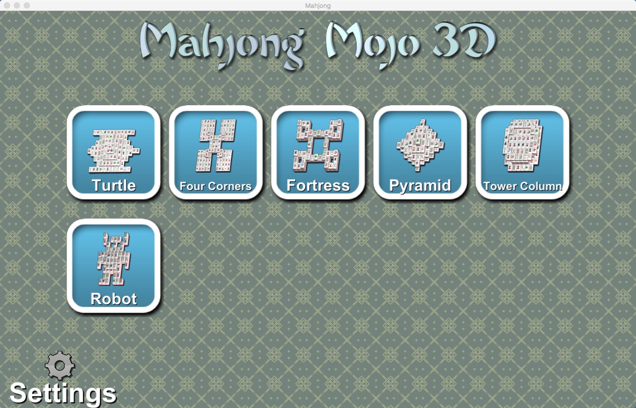 Mahjong Mojo 3D 1.1 : Selecting Board Layout
