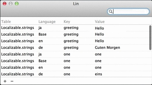 Lin 1.0 : Main window