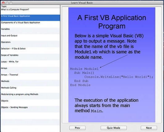 Learn Visual Basic 1.0 : Main window