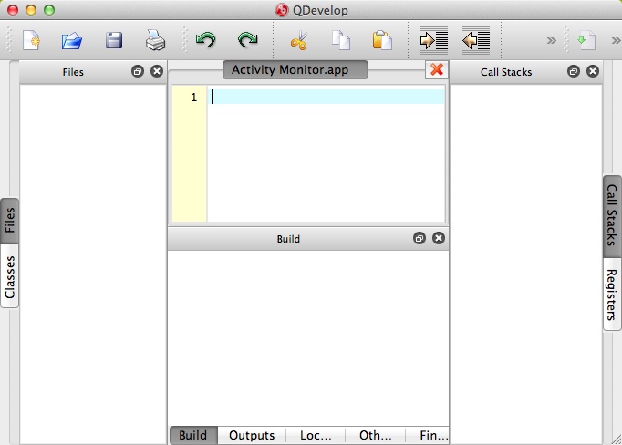 QDevelop 0.2 : Main Window