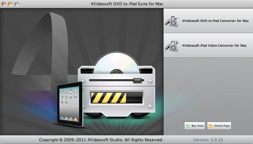4Videosoft DVD to iPad Suite for Mac 5.1 : Main Window