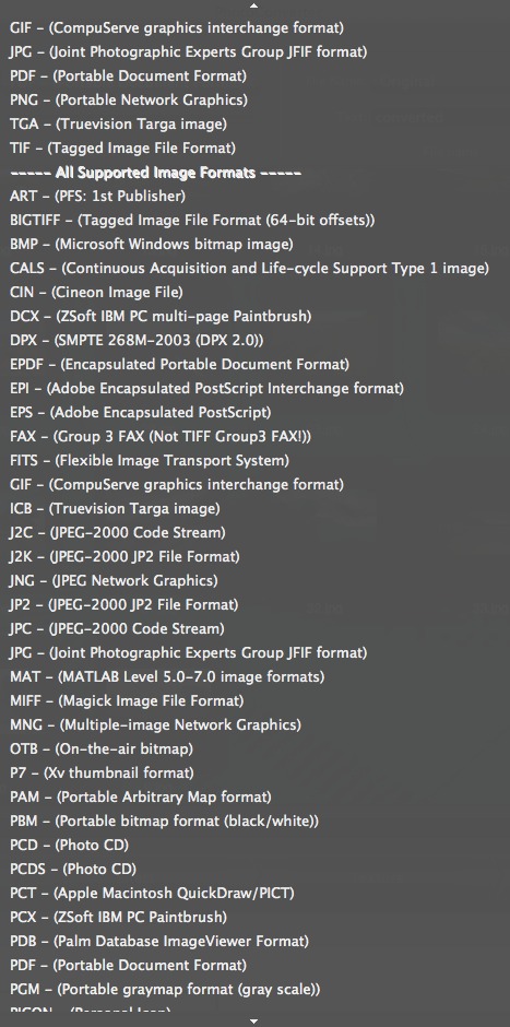 jaladaPhotoConverter 2.3 : File Format Options