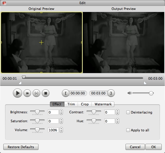 Tipard Total Media Converter for Mac 5.0 : Editing Input Video