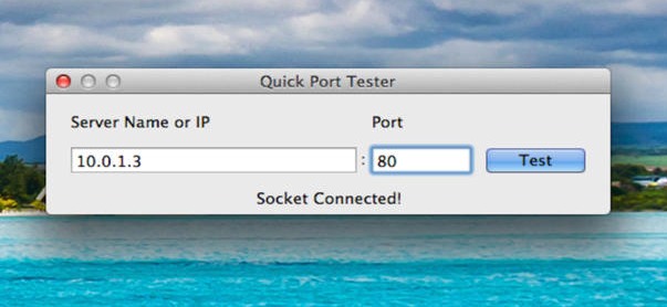 Quick Port Test 1.0 : Main window