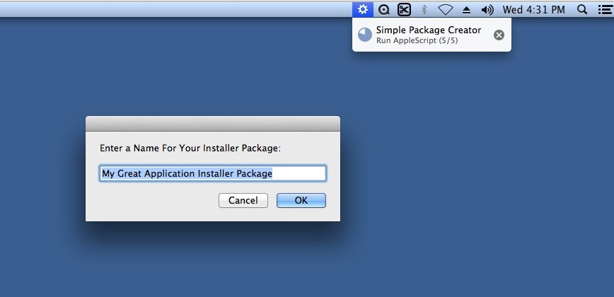 Simple Package Creator 1.1 : Main window