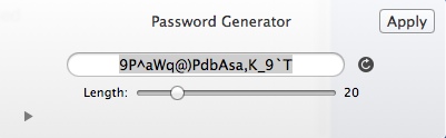 Silverlock 2.1 : Password Generator Window
