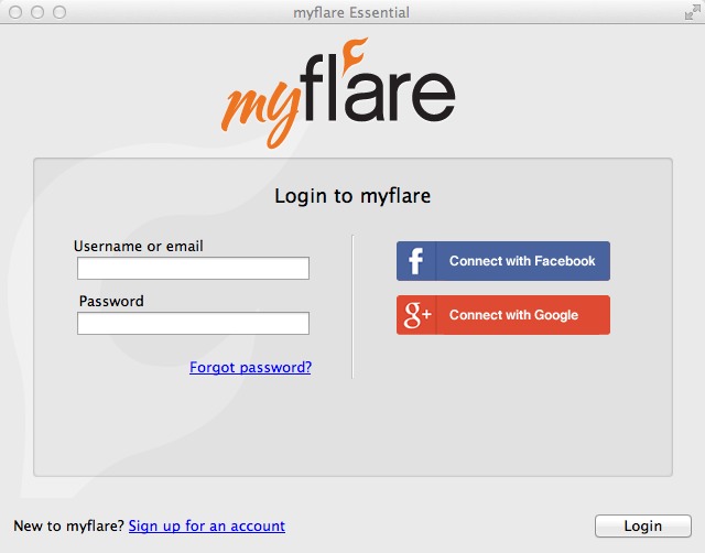 myflare 1.0 : Main window