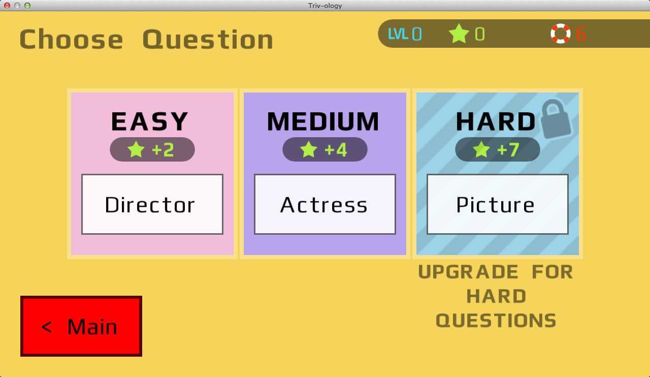 Movie Award Winners Trivia 1.4 : Selecting Question Type