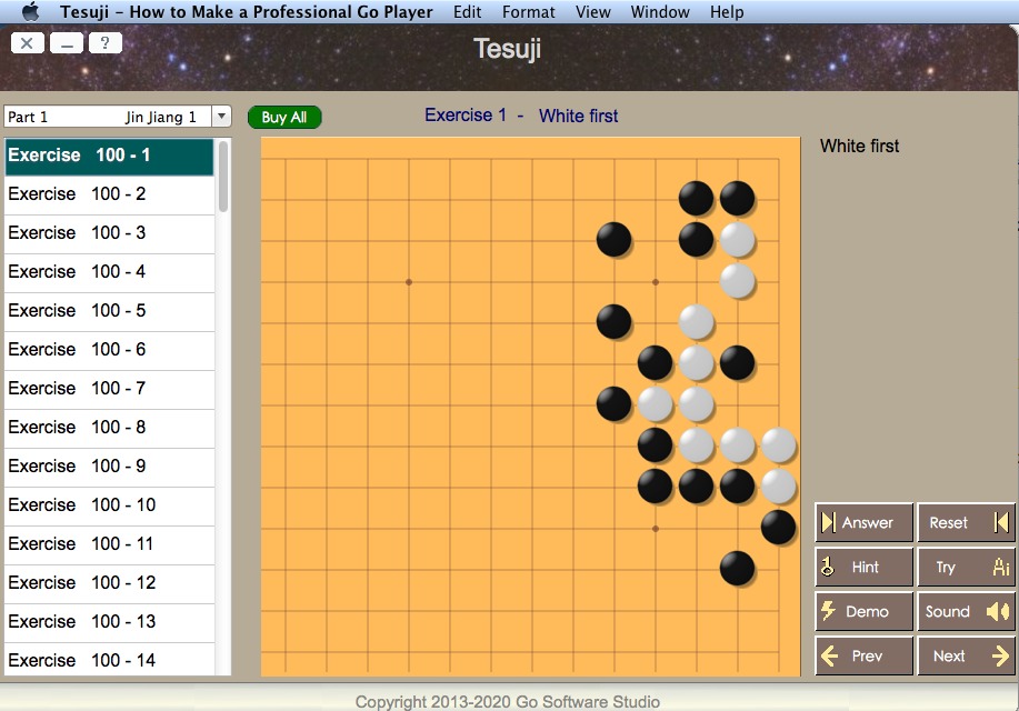 Tesuji - How to Make a Professional Go Player 1.2 : Main Window