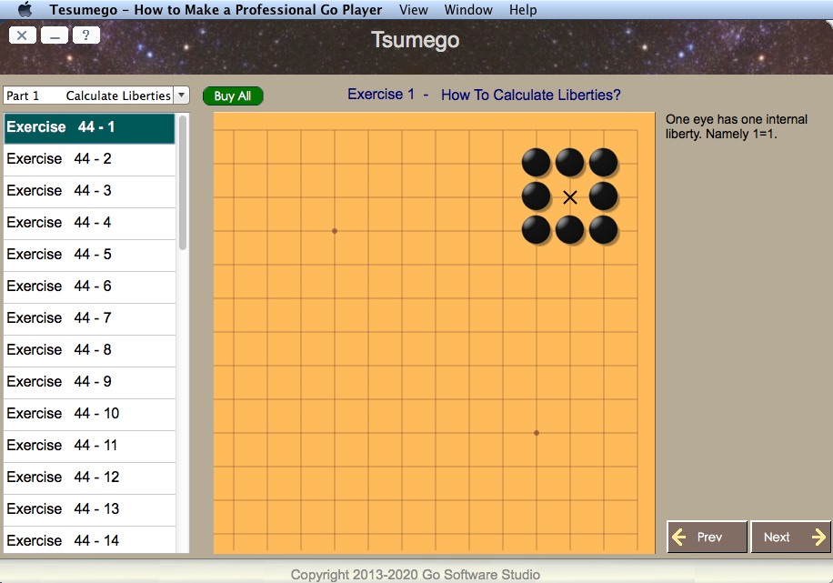 Tsumego - How to Make a Professional Go Player 1.2 : Main window