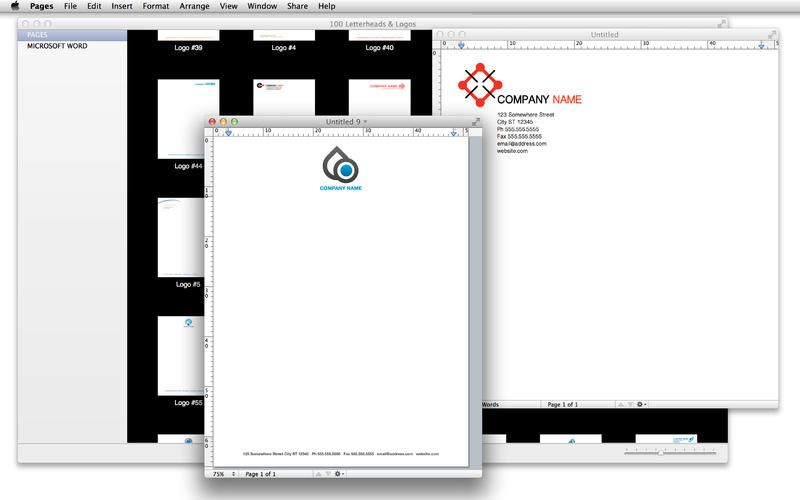 100 Letterheads & Logos 1.1 : Main window