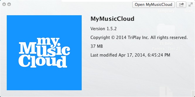MyMusicCloud 1.5 : About Window