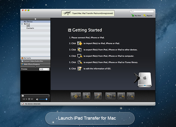 Tipard iPad Transfer Pro for Mac 7.0 : Main Window