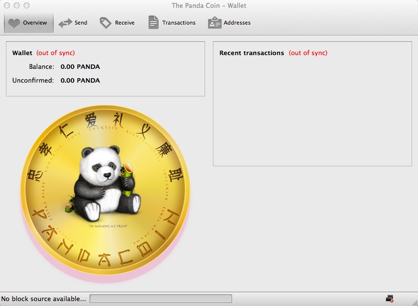 The Panda Coin 0.8 : Main Window