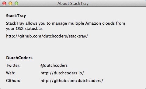 StackTray 1.0 : About Window