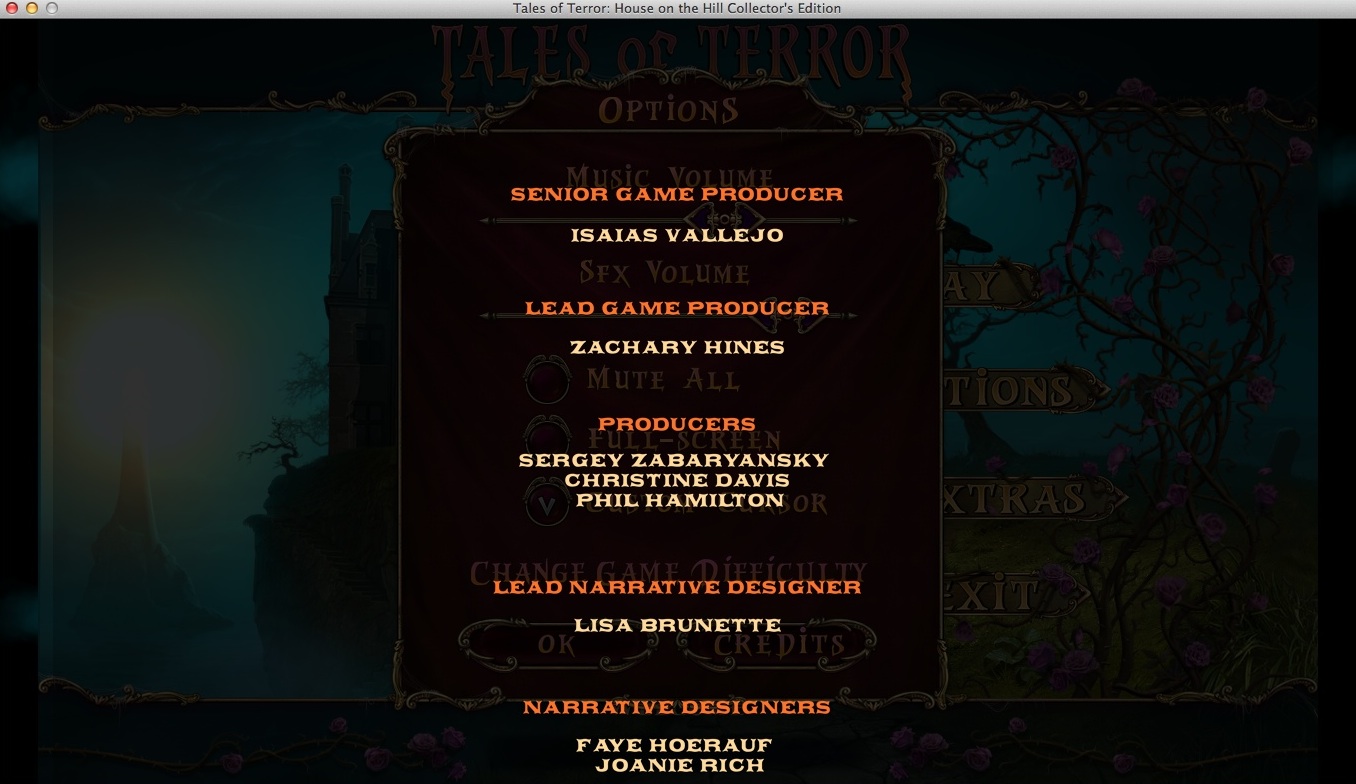 Tales of Terror: House on the Hill Collector's Edition 2.0 : Credits Window