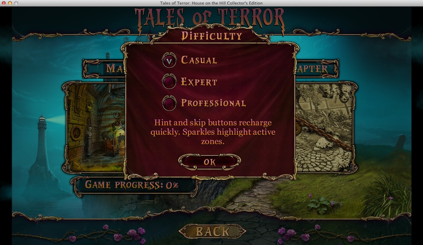 Tales of Terror: House on the Hill Collector's Edition 2.0 : Selecting Game Mode