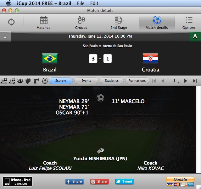 iCup 2014 Brazil 1.5 : Main Window