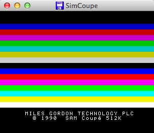 SimCoupe 0.8 : Main Window