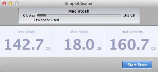 SimpleCleaner 1.1 : Main Window