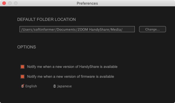 HandyShare 9.0 : Preferences