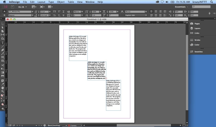 Adobe InDesign CC 10.0 : Main Window