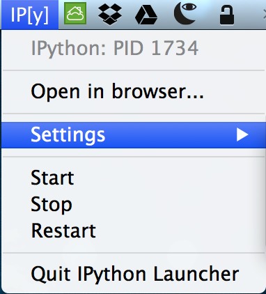 IPython Launcher 0.1 : Main window