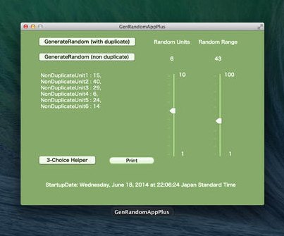 GenRandomAppPlus 1.1 : Main window