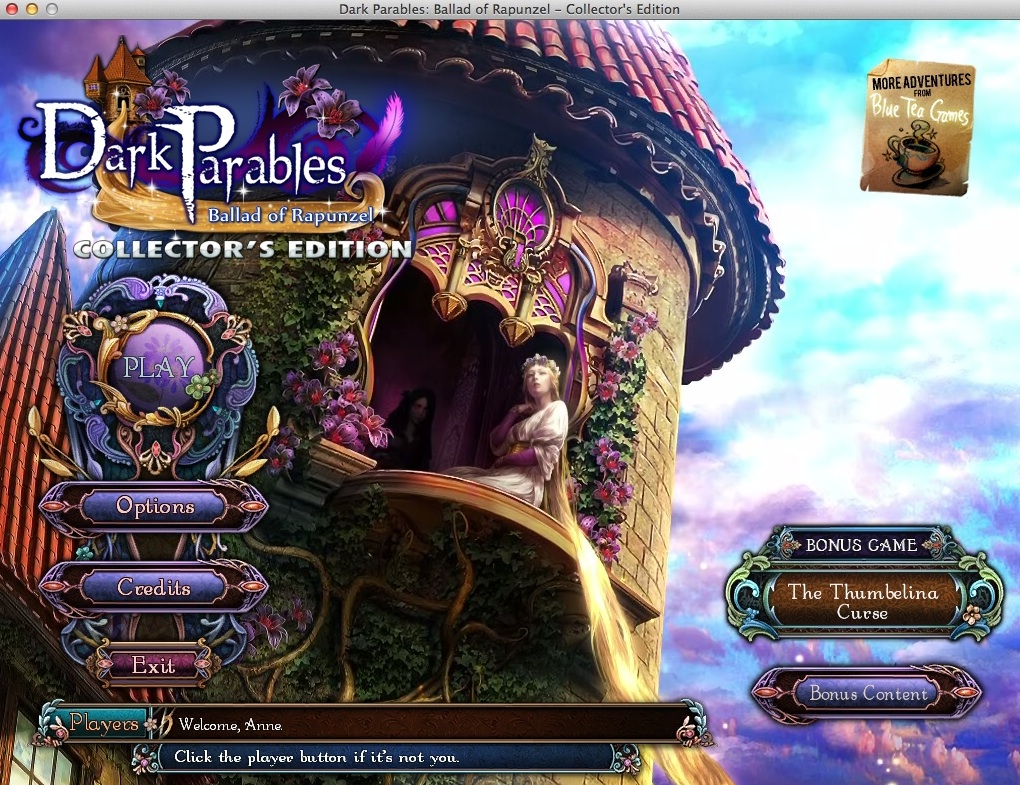 Dark Parables: Ballad of Rapunzel Collector's Edition 2.0 : Main Menu
