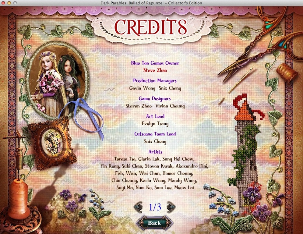Dark Parables: Ballad of Rapunzel Collector's Edition 2.0 : Credits Window