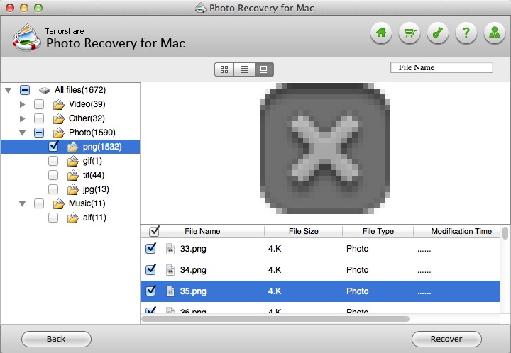 Photo Recovery For Mac 2.0 : Scan Results