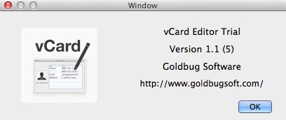 vCard Editor 1.1 : About Window