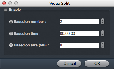 Acrok Video Converter Ultimate for Mac 2.6 : Split Options