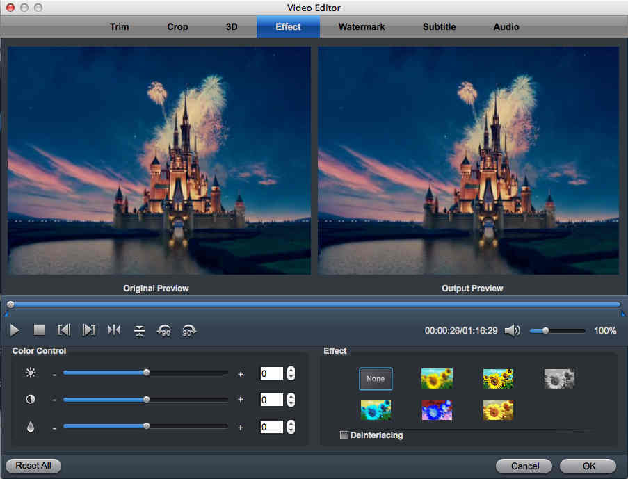Acrok Video Converter Ultimate for Mac 2.6 : Effect Options