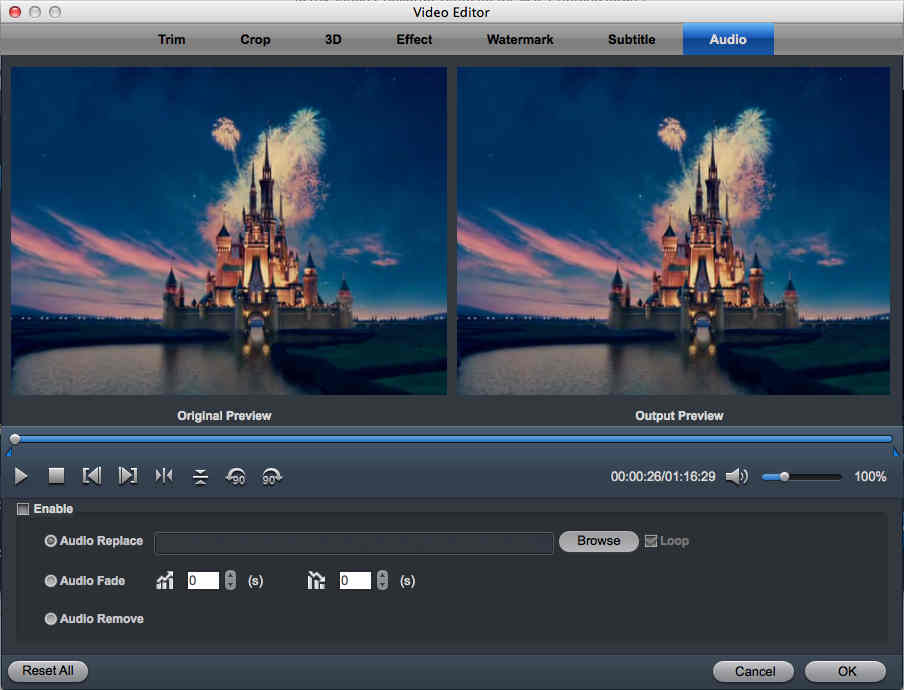 Acrok Video Converter Ultimate for Mac 2.6 : Audio Options