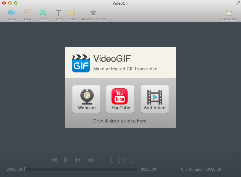 VideoGIF 2.0 : Start Window