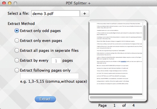 PDF Splitter + 1.1 : Extract Options