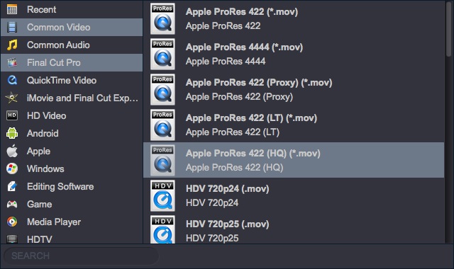 Acrok MTS Converter for Mac 2.6 : Format Options