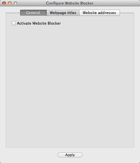 Website Blocker 1.1 : Main Window
