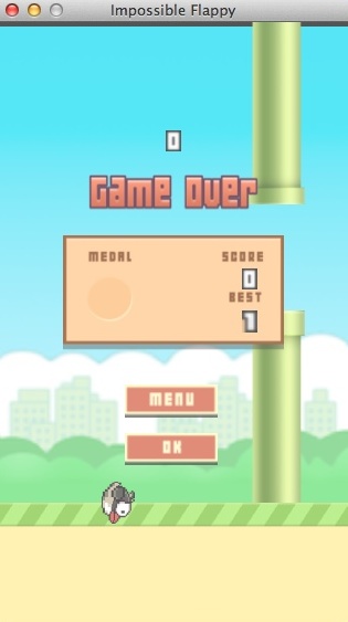 Impossible Flappy 1.0 : Game Over Window
