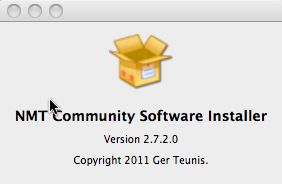 NMT Community Software Installer : Main window