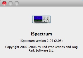 iSpectrum 2.0 : About window