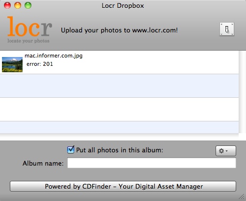 Locr Dropbox 1.0 : Main window
